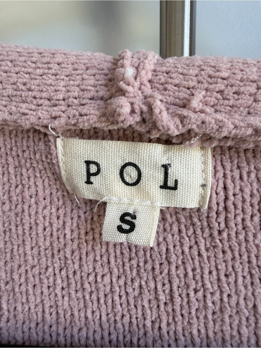 POL Patchwork Cable Knit Hooded Sweater Boho Oversized Small - Picture 7 of 12